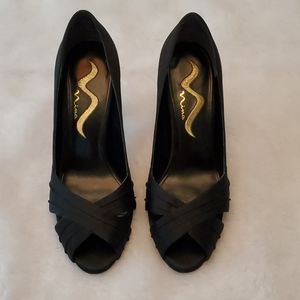 Black Satin Pumps